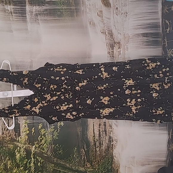 🏆Host Pick! Maurices Womens 2X black floral ruffle flowy fall maxi dress - Picture 1 of 10